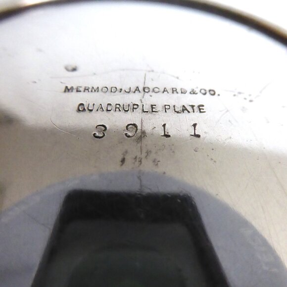 VINTAGE 1800’s MERMOD JACCARD QUADRUPLE PLATE SILVER TEA CUP & SAUCER - Picture 7 of 13